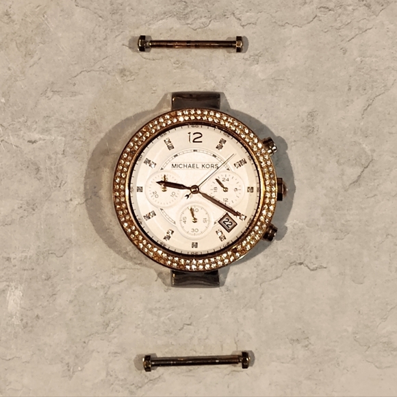 MICHAEL KORS PARKER MK5633 ROSE GOLD WATCH MOTHER OF PEARL FACE NEEDS NEW BAND - Picture 7 of 16